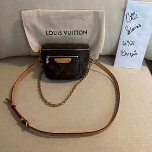 Authentic monogram Louis Vuitton mini bumbag